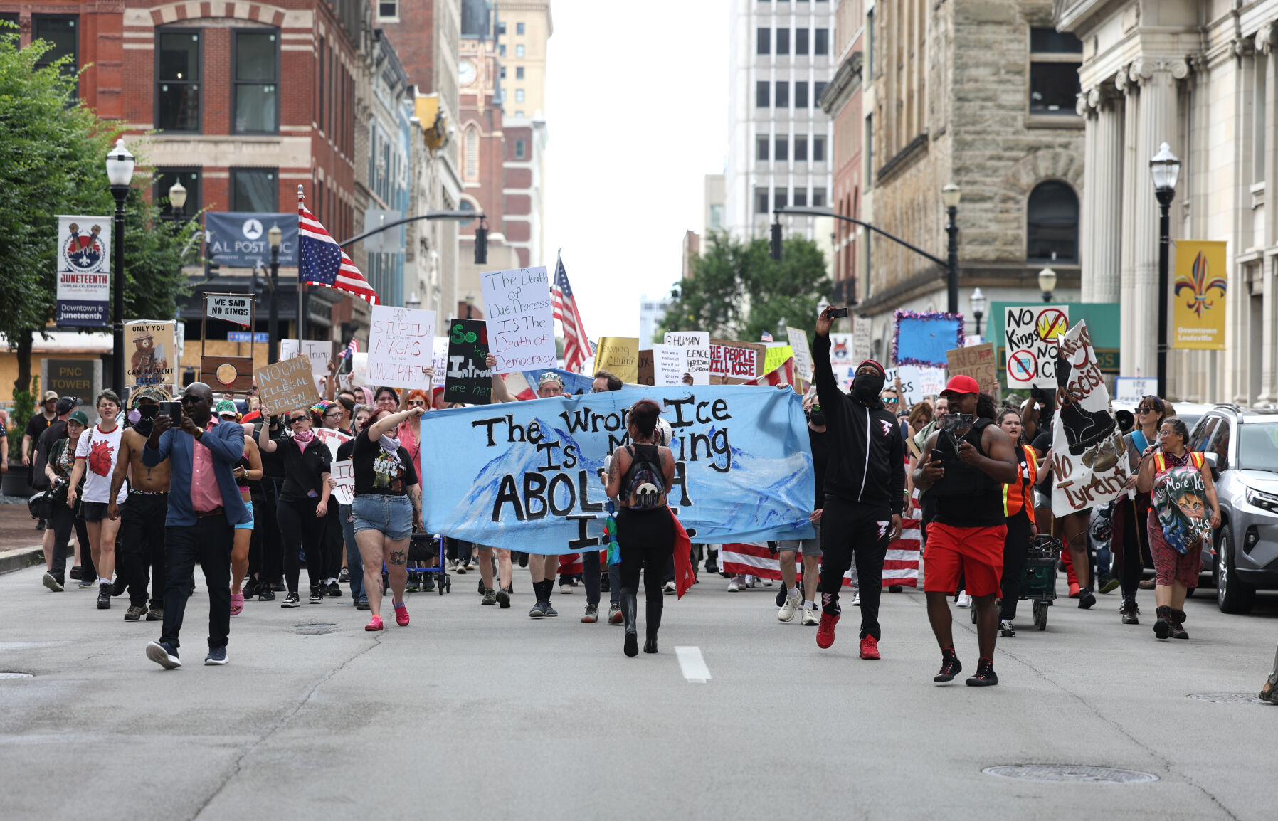 Marchers go down 5th Street.JPG